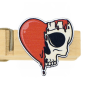 Preview: Einzigartiges Glubbal mit Totenkopf Herz-Applikation, erhältlich bei Glubbal.shop für traditionelle Events und mehr!