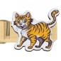 Preview: "Bayerisches Glubberl mit lebendiger Katzen-Applikation in Orange – erhältlich bei Glubbal.shop"