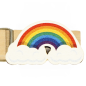 Preview: Handgefertigtes Glubbal mit Regenbogen-Applikation - erhältlich bei Glubbal.shop