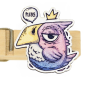 Preview: Einzigartiges Glupperl mit Vogal Piep / Vogel Applikation, erhältlich bei Glubbal.shop.