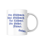 Preview: Weiße Keramiktasse mit blauem bayerischem Spruch "Ein Glühwein, swei Glüwein, dei Lühwein"
