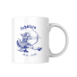 Preview: Weiße Keramiktasse mit bayerischem Schütze Sternzeichen Motiv in Blau – Ideal für Kaffee, Tee oder heiße Schokolade.