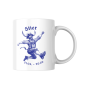 Preview: Weiße Keramiktasse mit bayerischem „Stier“-Sternzeichen Motiv, männlich, im Detail.