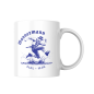 Preview: Weiße Keramiktasse mit bayerischem Sternzeichen Wassermann (männlich), blaues Motiv