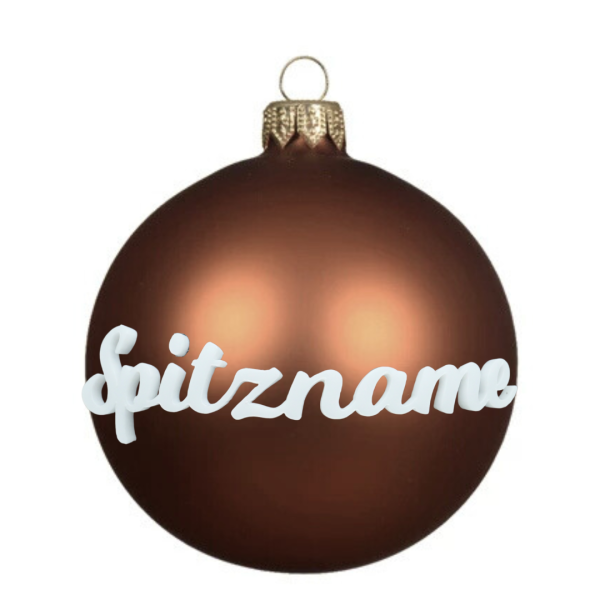 Baumkugel rot/schwarz mit Name personalisiert