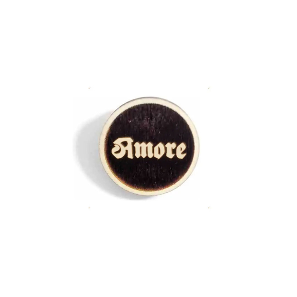 "Amore" Woid-Brosche Holz