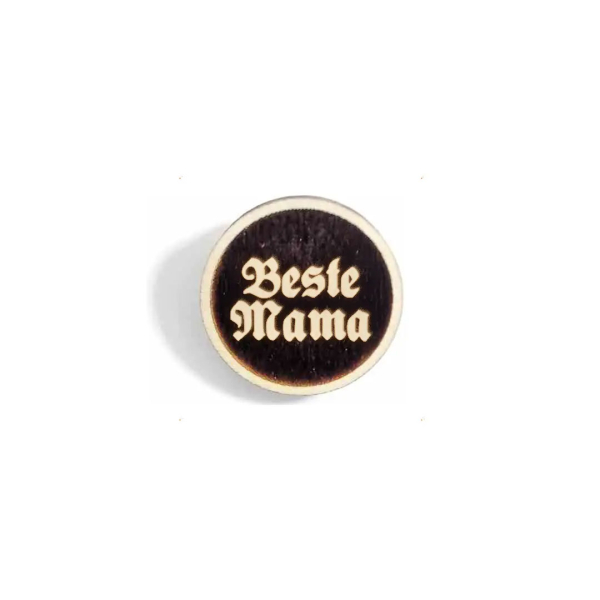 "Beste Mama" Woid-Brosche Holz