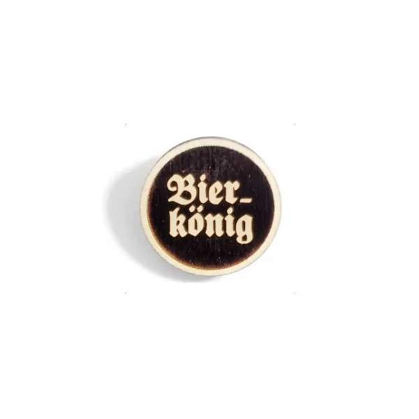 "Bierkönig" Woid-Brosche Holz