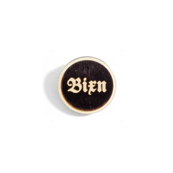 "Bixn" Woid-Brosche Holz