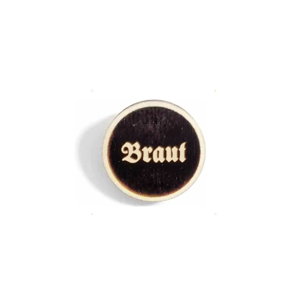 "Braut" Woid-Brosche Holz