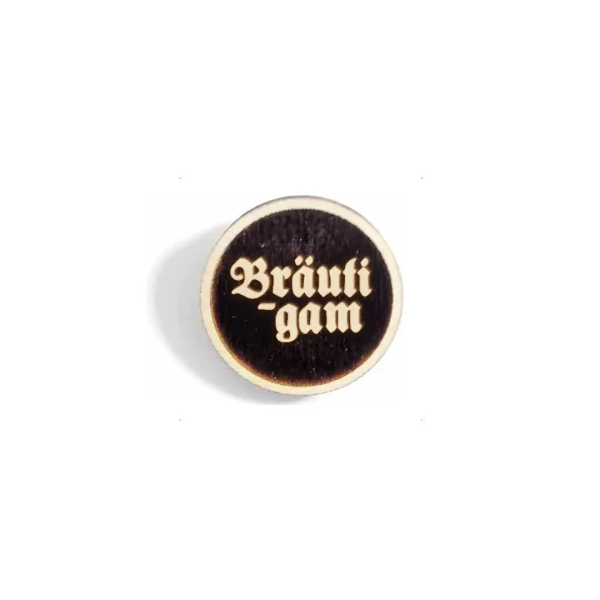 "Bräutigam" Woid-Brosche Holz