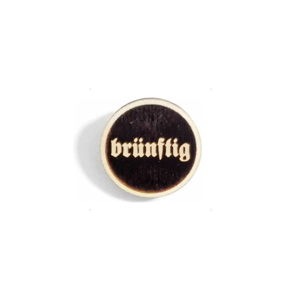 "brünftig" Woid-Brosche Holz