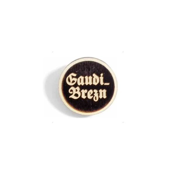 "Gaudi-Brezn" Woid-Brosche Holz