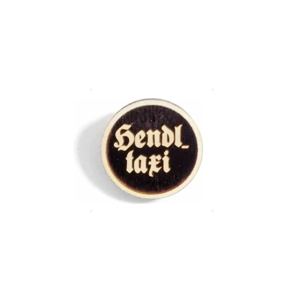 "Hendltaxi" Woid-Brosche Holz