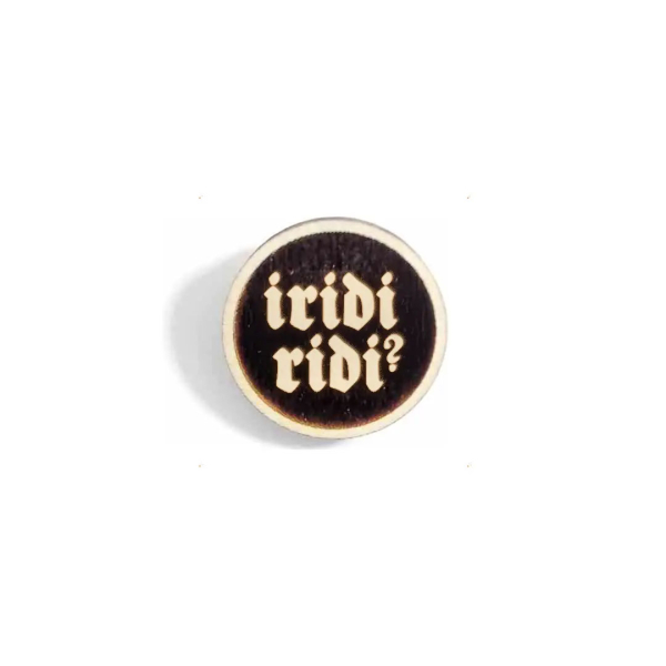 "Iridiridi" Woid-Brosche Holz