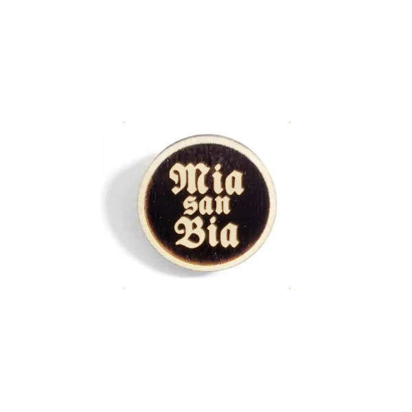 "Mia san Bia" Woid-Brosche Holz