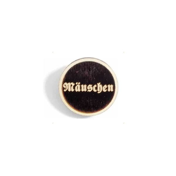 "Mäuschen" Woid-Brosche Holz