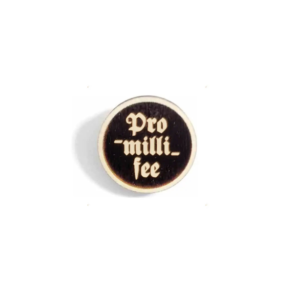 "Promillifee" Woid-Brosche Holz