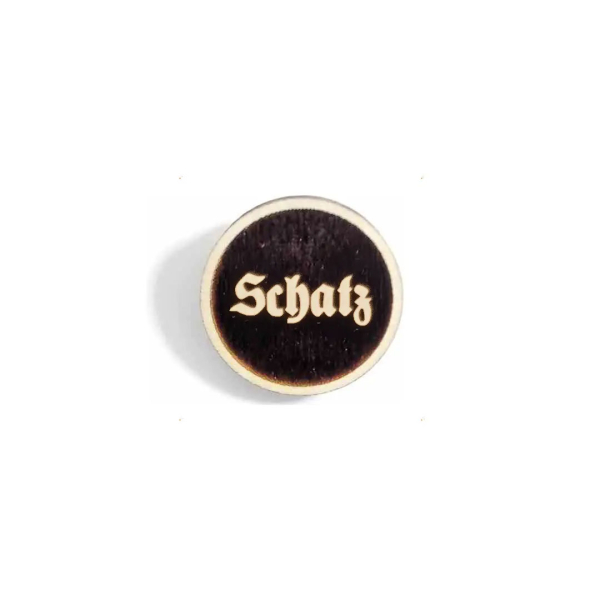 "Schatz" Woid-Brosche Holz