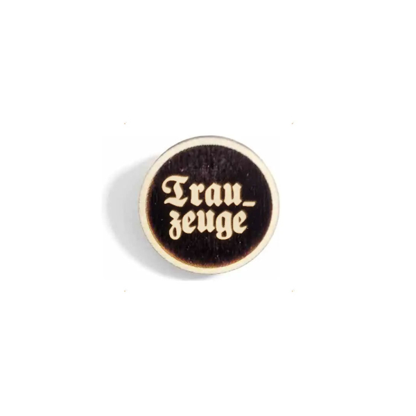 "Trauzeuge" Woid-Brosche Holz