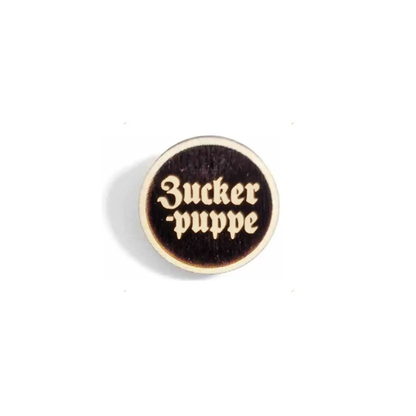 "Zuckerpuppe" Woid-Brosche Holz