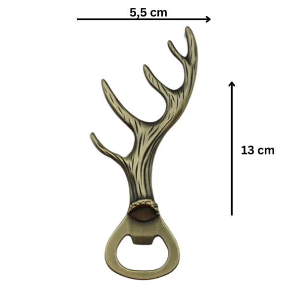 Stilvoller Flaschenöffner aus Bronze im Geweih-Stil für bayerische Feiern und Geschenke.