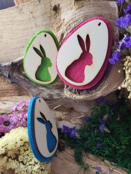 Holz-Ostereier Osterhase Geschenk