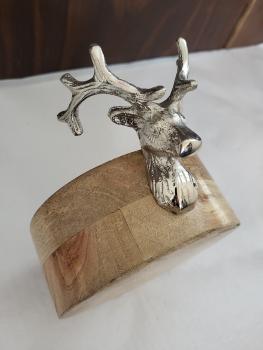 EDZARD Weinflaschenhalter, Geschenk, bayerische Geschenkartikel, Laser-Gravur, Personalisierung, Holzoptik, Silberschale, Dekoration, Woidladinger