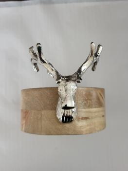 EDZARD Weinflaschenhalter, Geschenk, bayerische Geschenkartikel, Laser-Gravur, Personalisierung, Holzoptik, Silberschale, Dekoration, Woidladinger