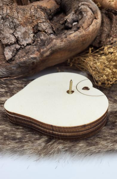Geldgeschenk Holz - Herz mit Eule Weihnachten bedruckt