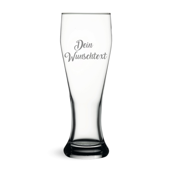 Personalisiertes Weißbierglas mit Wunschtext graviert - Exklusiv bei Woidladinger.de erhältlich