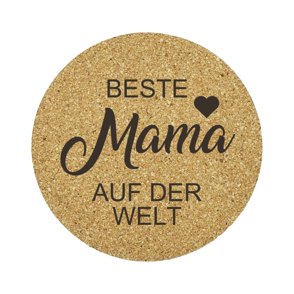 Perfektes Muttertagsgeschenk: 5er Set runder Korkuntersetzer - Nur bei woidladinger.de erhältlich!