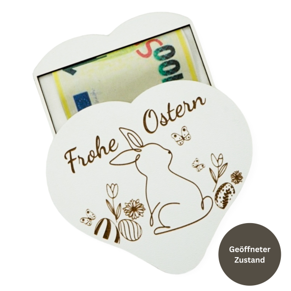 Bayern, Geschenkartikel, personalisierbar, Geldgeschenk, Herzform, Holz, Laser-Gravur, Geheimfach, Ostern, Dekoration,