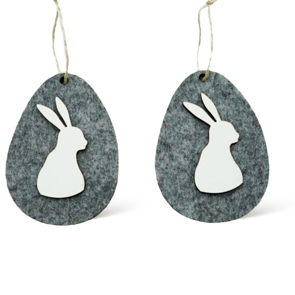2er Set Osterei mit Hase