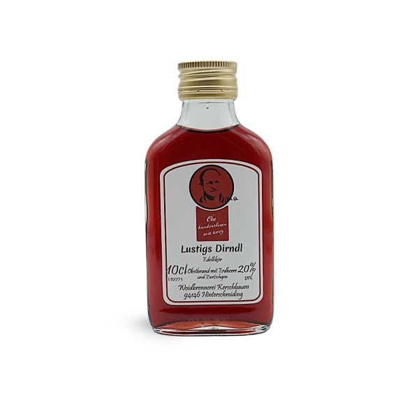 "Authentischer Geschmack: Lustigs Dirndl Schnaps von Woidbrennerei.de"